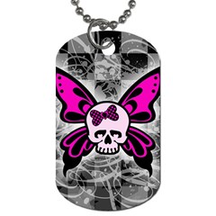 Skull Butterfly Dog Tag (two Sides)