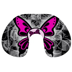 Skull Butterfly Travel Neck Pillows by ArtistRoseanneJones