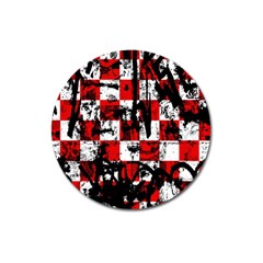 Emo Checker Graffiti Magnet 3  (round) by ArtistRoseanneJones