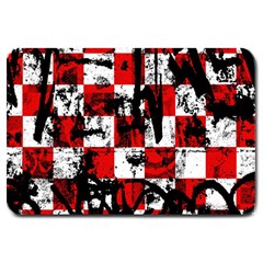 Emo Checker Graffiti Large Doormat  by ArtistRoseanneJones