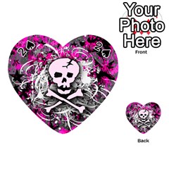 Pink Skull Splatter Playing Cards 54 (heart) 