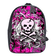 Pink Skull Splatter School Bags(large) 