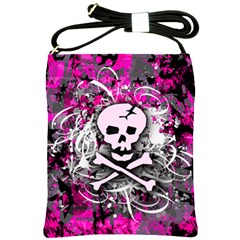 Pink Skull Splatter Shoulder Sling Bags