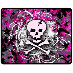 Pink Skull Splatter Fleece Blanket (medium) 