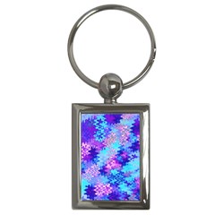 Blue And Purple Marble Waves Key Chains (rectangle)  by KirstenStar