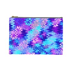 Blue And Purple Marble Waves Cosmetic Bag (large)  by KirstenStar