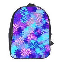 Blue And Purple Marble Waves School Bags(large)  by KirstenStar