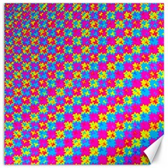 Crazy Yellow And Pink Pattern Canvas 12  X 12   by KirstenStar