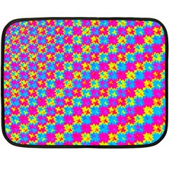Crazy Yellow And Pink Pattern Double Sided Fleece Blanket (mini)  by KirstenStar