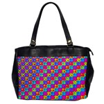 Crazy Yellow and Pink Pattern Office Handbags Front