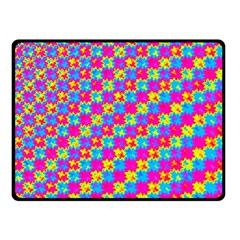 Crazy Yellow And Pink Pattern Double Sided Fleece Blanket (small)  by KirstenStar