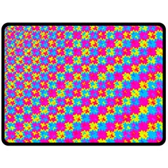Crazy Yellow And Pink Pattern Double Sided Fleece Blanket (large)  by KirstenStar