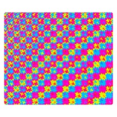 Crazy Yellow And Pink Pattern Double Sided Flano Blanket (small)  by KirstenStar