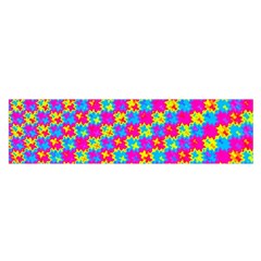 Crazy Yellow And Pink Pattern Satin Scarf (oblong)