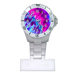 Stormy Pink Purple Teal Artwork Nurses Watches by KirstenStar