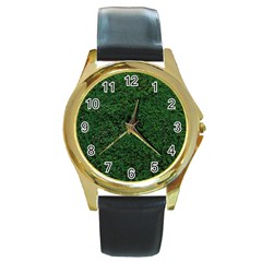 Green Moss Round Gold Metal Watches by InsanityExpressed