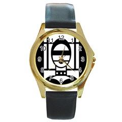 Bondage Round Gold Metal Watches by ArtistRoseanneJones