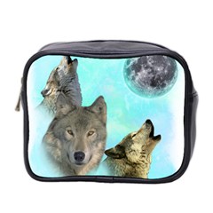 Wolves Shiney Grim Moon 3000 Mini Toiletries Bag 2-side