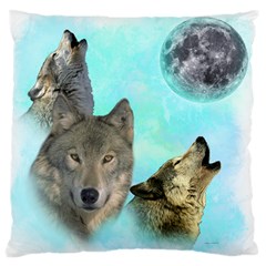 Wolves Shiney Grim Moon 3000 Large Cushion Cases (one Side)  by ratherkool