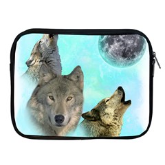 Wolves Shiney Grim Moon 3000 Apple Ipad 2/3/4 Zipper Cases