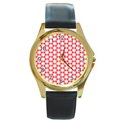 Cute Pretty Elegant Pattern Round Gold Metal Watches