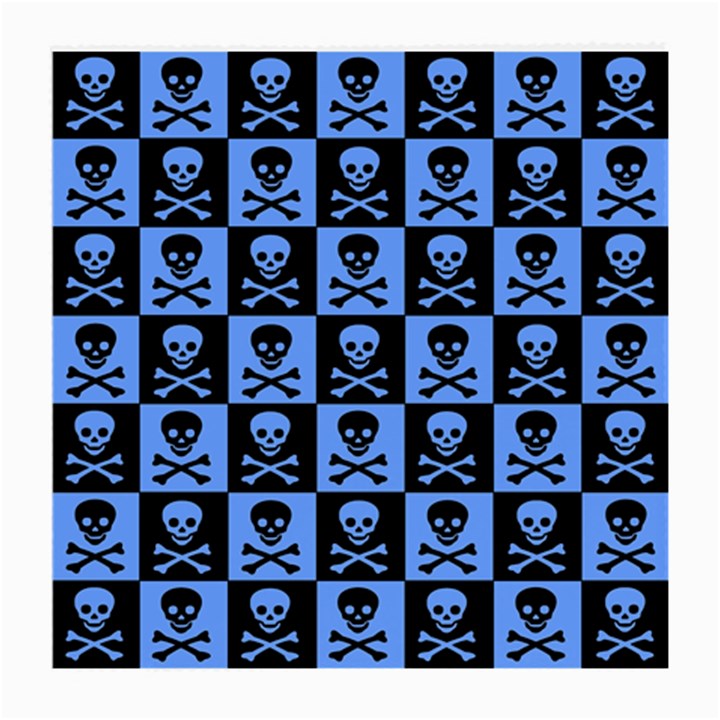 Blue Skull Checkerboard Medium Glasses Cloth