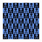 Blue Skull Checkerboard Medium Glasses Cloth (2-Side) Front