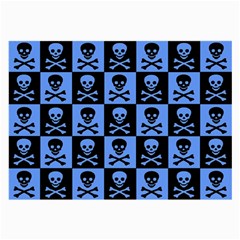 Blue Skull Checkerboard Large Glasses Cloth