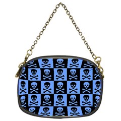 Blue Skull Checkerboard Chain Purses (One Side) 