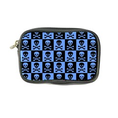 Blue Skull Checkerboard Coin Purse