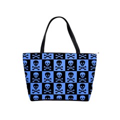 Blue Skull Checkerboard Shoulder Handbags