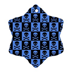 Blue Skull Checkerboard Ornament (Snowflake) 