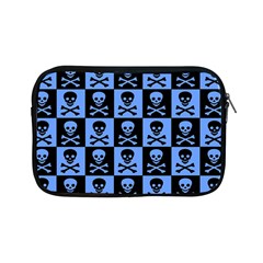 Blue Skull Checkerboard Apple iPad Mini Zipper Cases