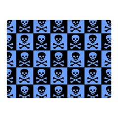 Blue Skull Checkerboard Double Sided Flano Blanket (Mini) 