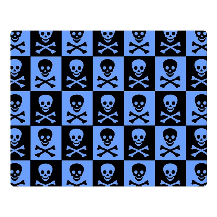 Blue Skull Checkerboard Double Sided Flano Blanket (Large) 