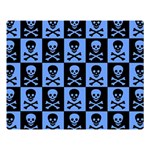 Blue Skull Checkerboard Double Sided Flano Blanket (Large)  Blanket Back