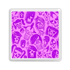 Purple Skull Sketches Memory Card Reader (square) 