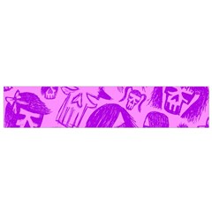 Purple Skull Sketches Flano Scarf (small) 