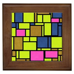 Squares And Rectangles Framed Tile by LalyLauraFLM