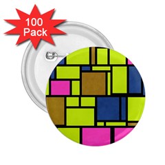 Squares And Rectangles 2 25  Button (100 Pack)