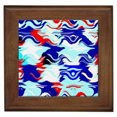 Wavy Chaos Framed Tile by LalyLauraFLM
