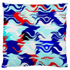 Wavy Chaos Large Cushion Case (two Sides) by LalyLauraFLM