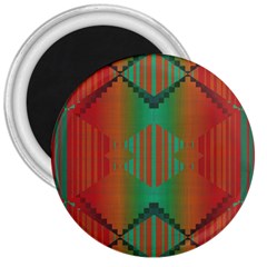 Striped Tribal Pattern 3  Magnet by LalyLauraFLM