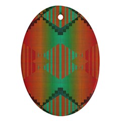 Striped Tribal Pattern Ornament (oval) by LalyLauraFLM