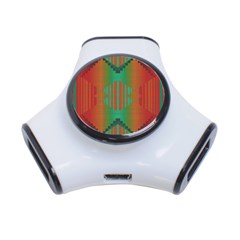 Striped Tribal Pattern 3-port Usb Hub