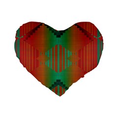 Striped Tribal Pattern Standard 16  Premium Heart Shape Cushion  by LalyLauraFLM