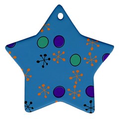 Circles And Snowflakes Star Ornament (two Sides) by LalyLauraFLM