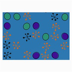 Circles And Snowflakes Large Glasses Cloth (2 Sides) by LalyLauraFLM