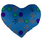 Circles and snowflakes Large 19  Premium Heart Shape Cushion Front