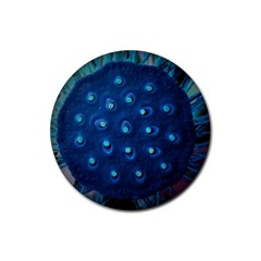 Blue Plant Rubber Coaster (round) 